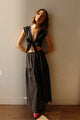 Valentina Top in Black Linen