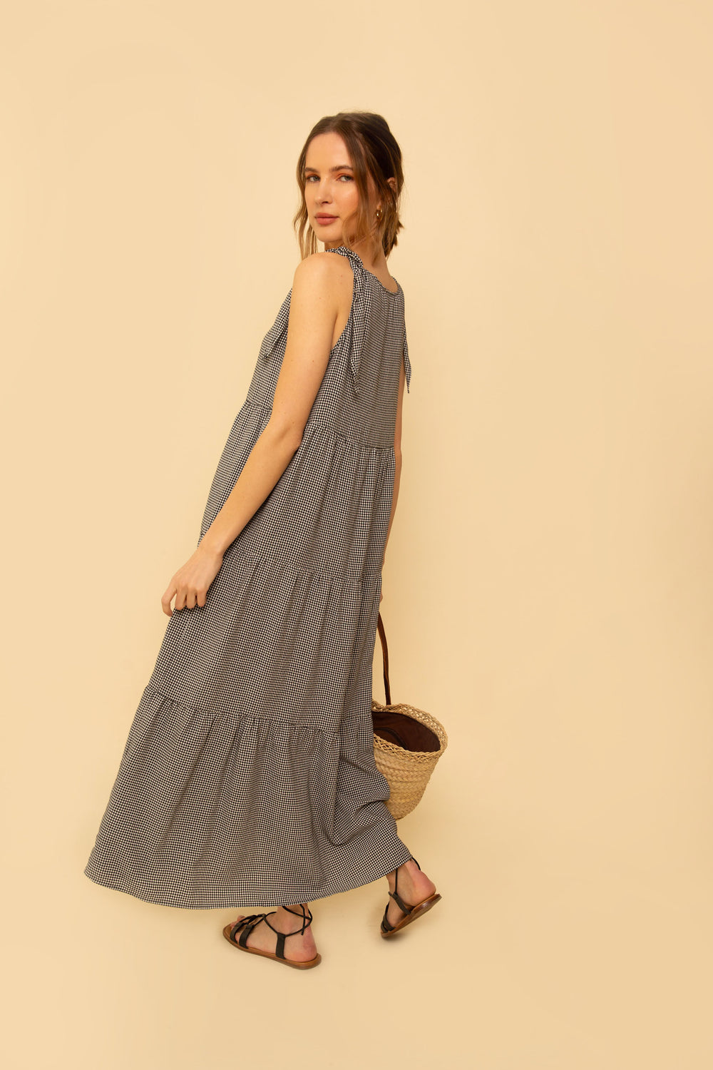 Catherine Dress in Black Gingham - Whimsy & Row