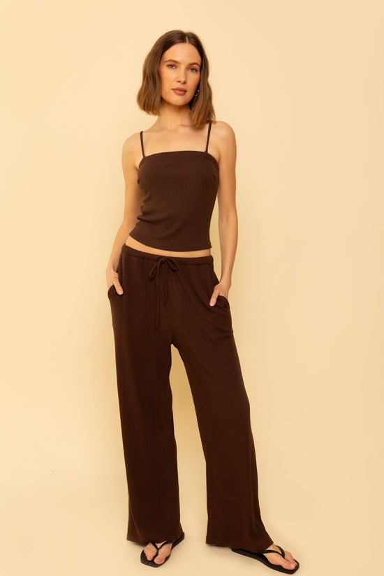 Paloma Pant in Chocolate Rib - Whimsy & Row