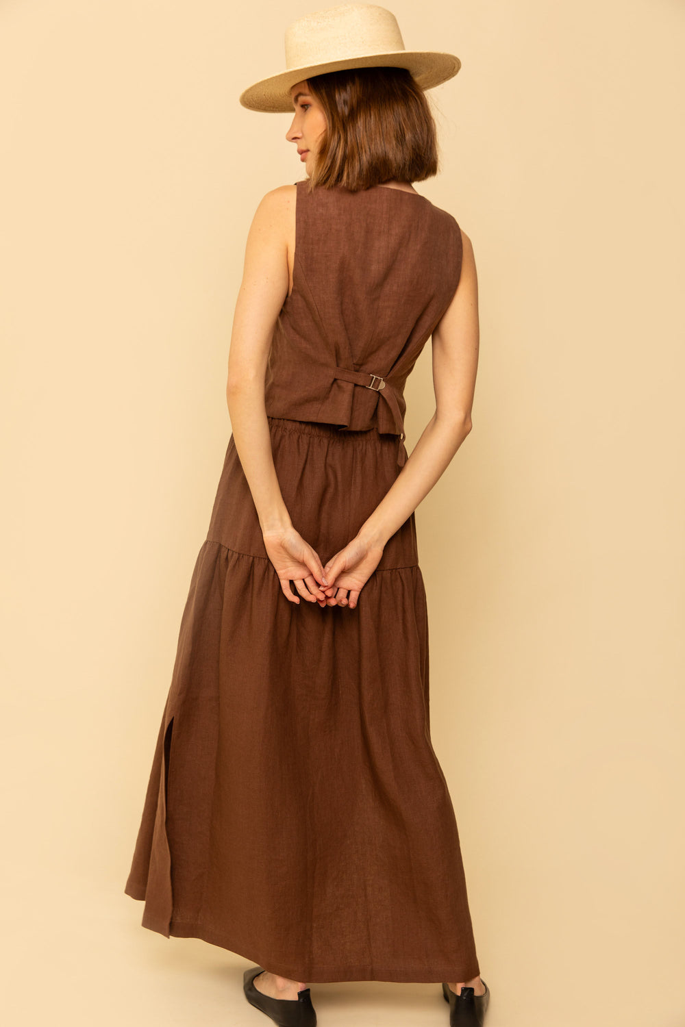 Sample Sale Millie Skirt/Dress in Chocolate Linen - Whimsy & Row