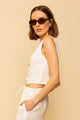 Bowie Vest in White Linen