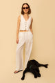 Kira Pant in White Linen