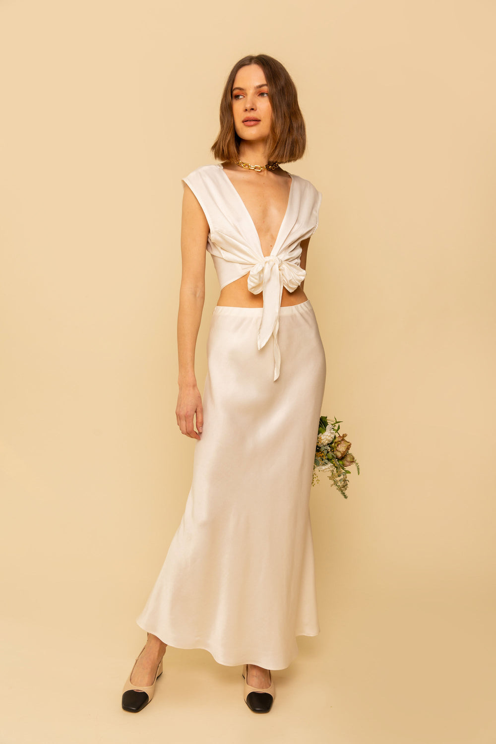 Marni Skirt in Cream - Whimsy & Row