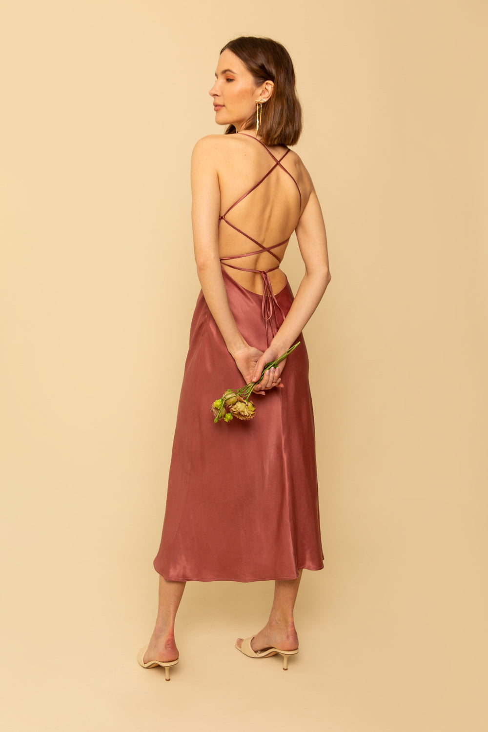 Camille Dress in Silky Rose - Whimsy & Row