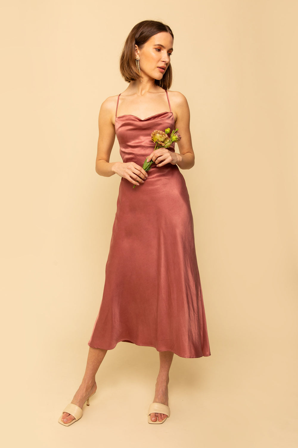 Camille Dress in Silky Rose - Whimsy & Row