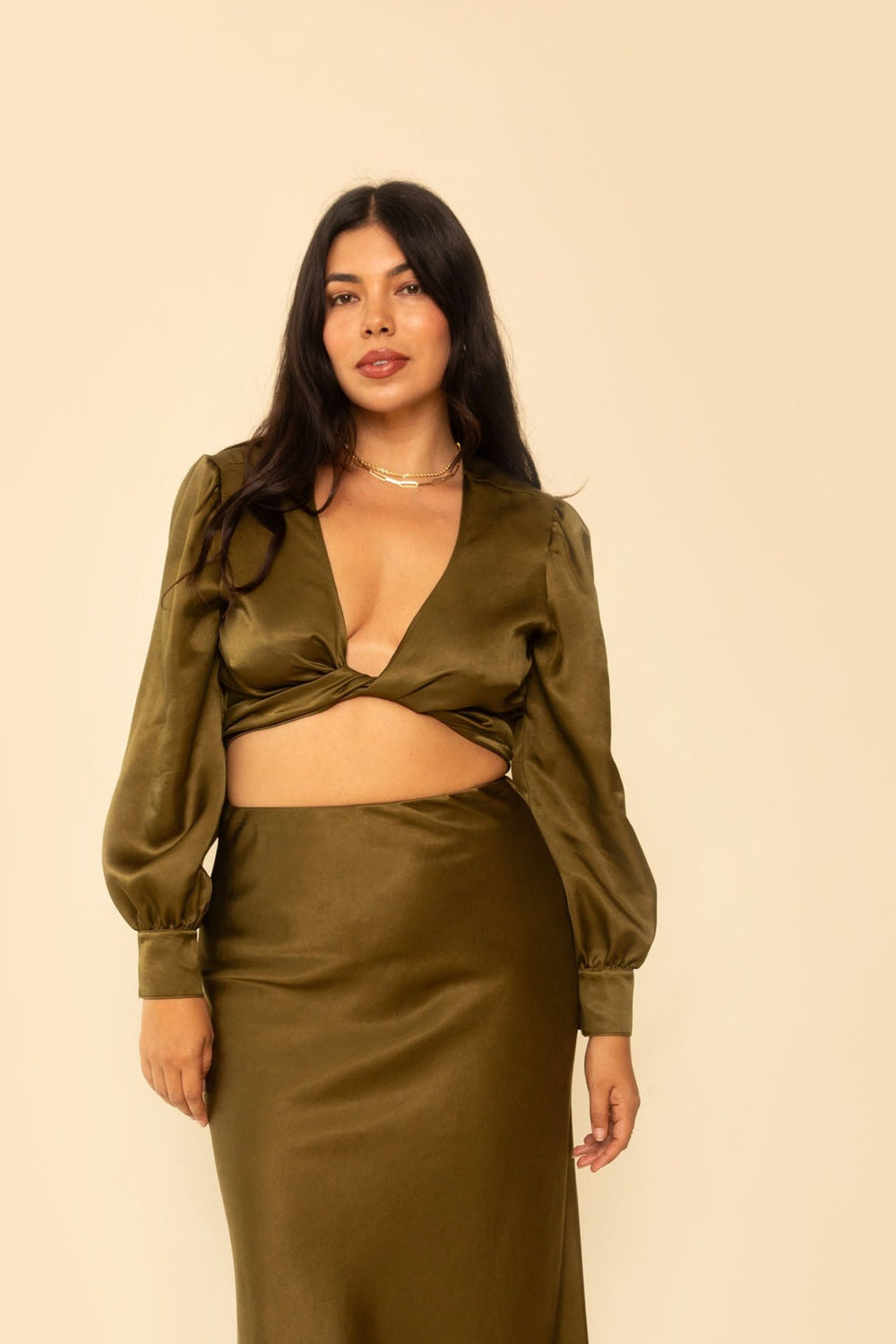 Lauren Top in Silky Hunter - Whimsy & Row
