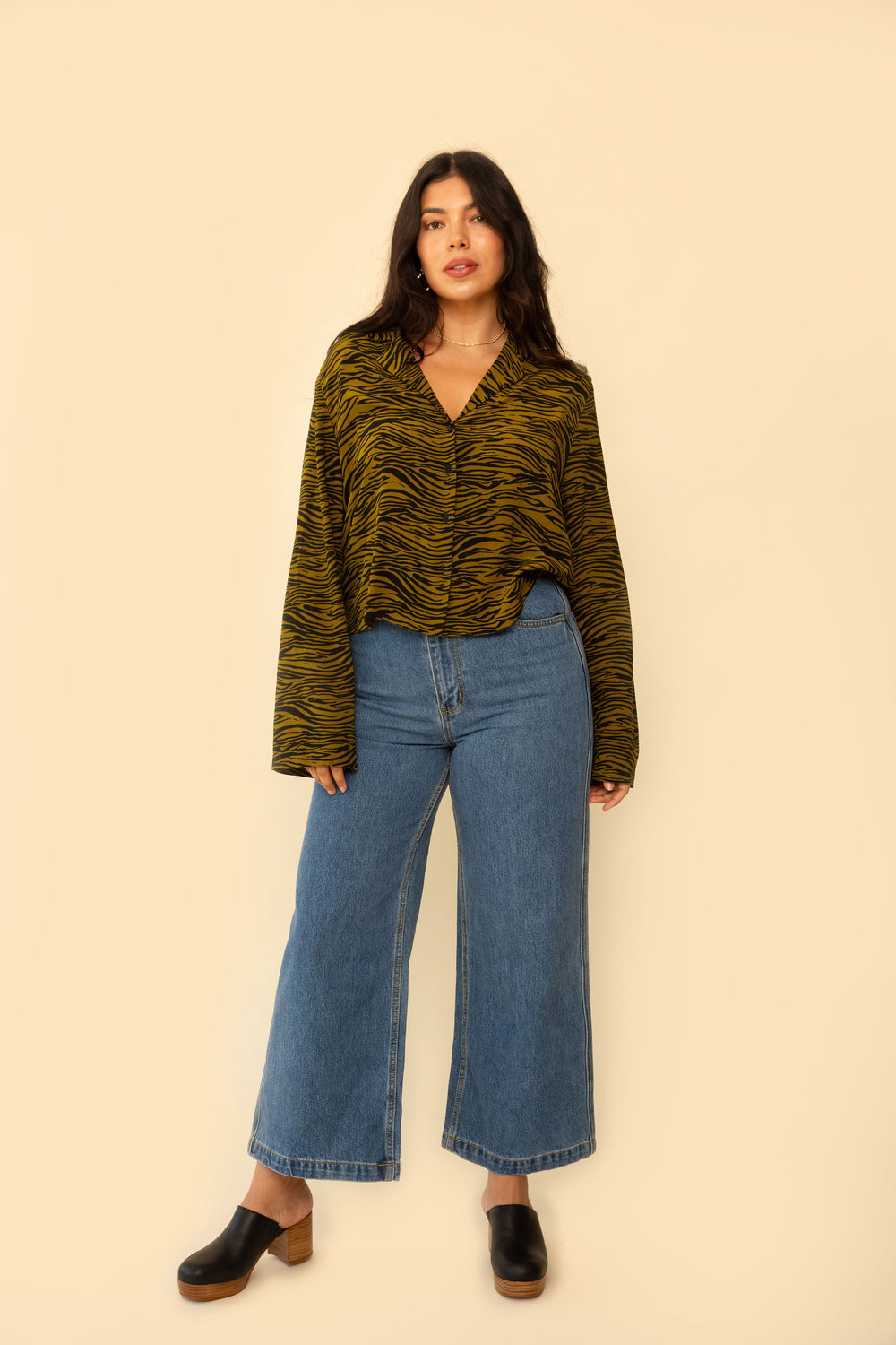 Flora Pant in Dark Denim Wide Leg - Whimsy & Row