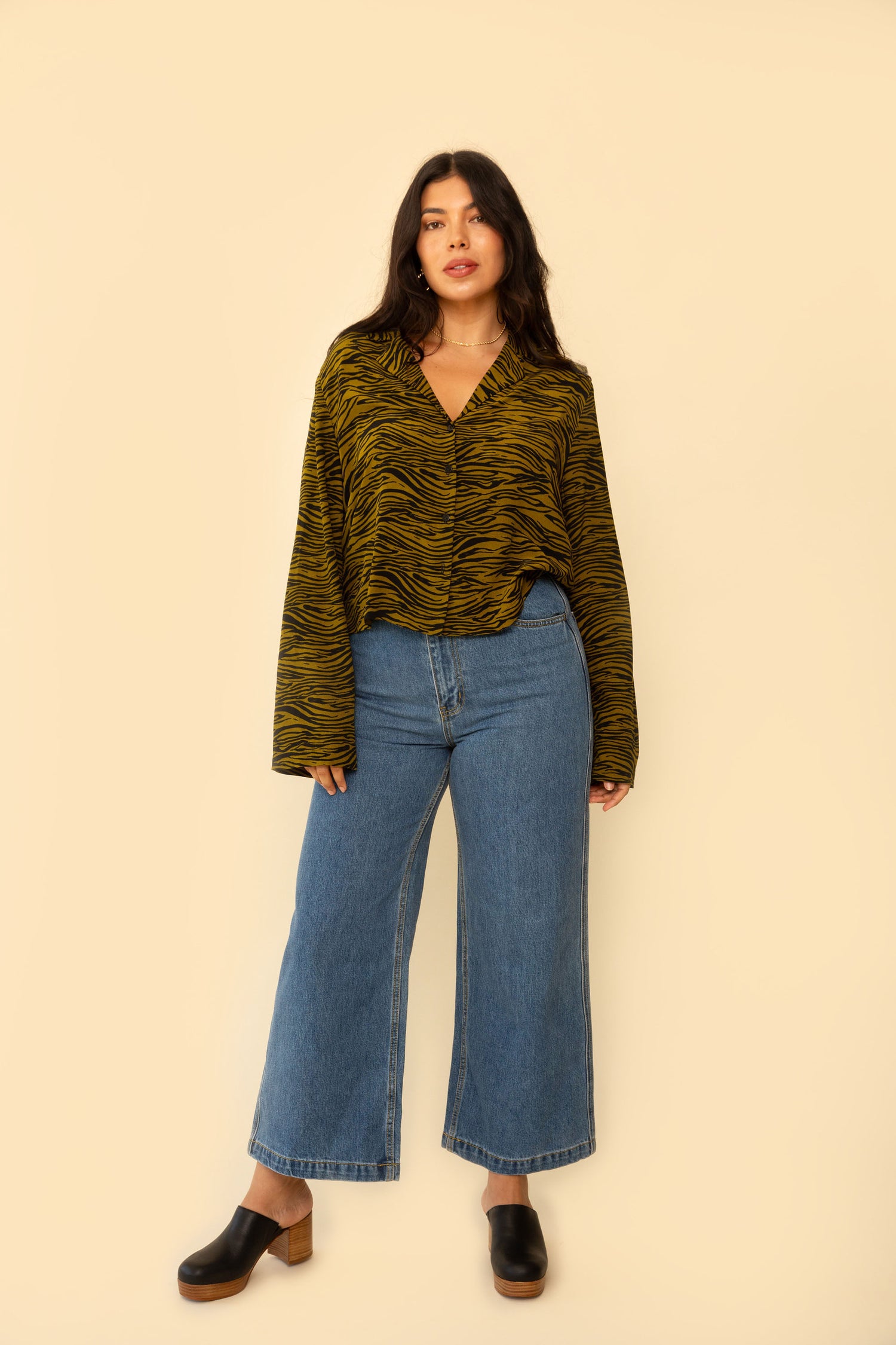 Flora Pant in Dark Denim Wide Leg