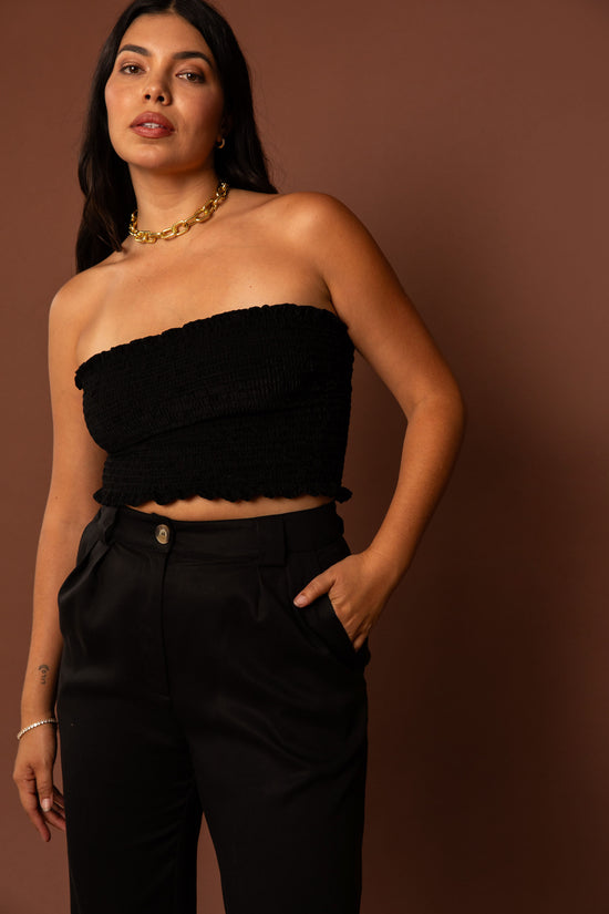 Matilda Top in Black Velvet - Whimsy & Row