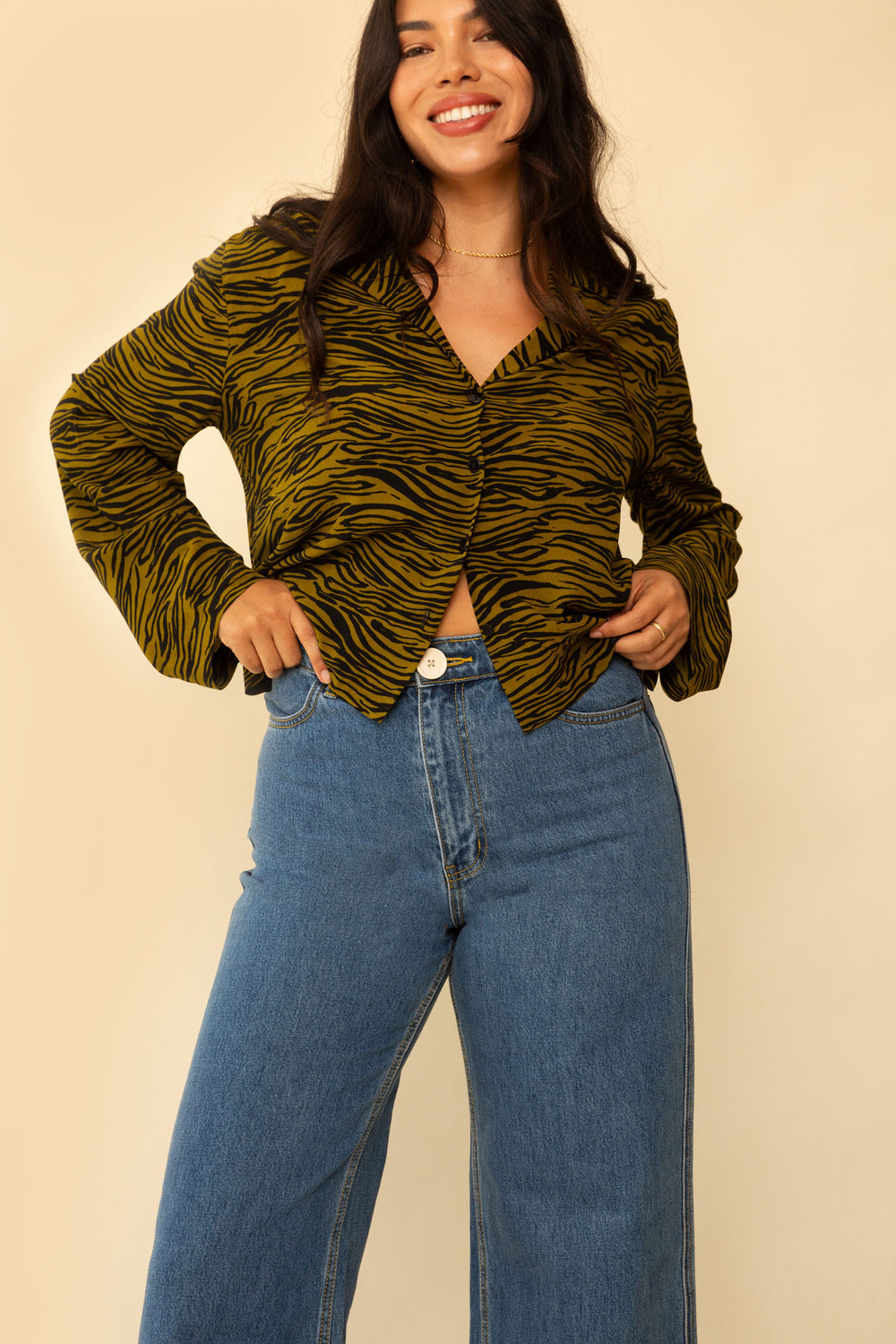 Flora Pant in Dark Denim Wide Leg - Whimsy & Row