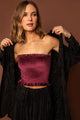 Denise Top in Black Plissé