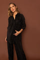 Denise Top in Black Plissé