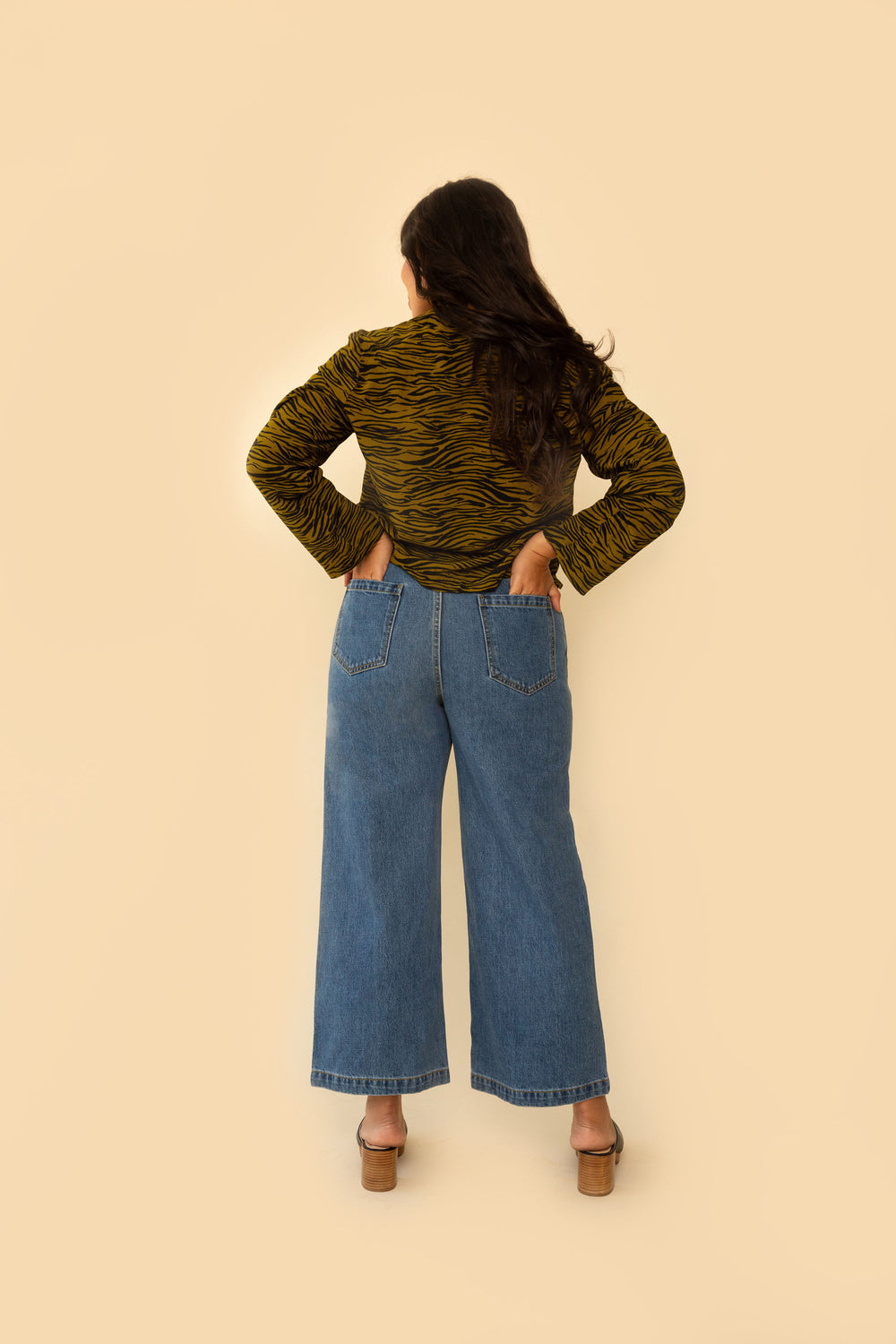Flora Pant in Dark Denim Wide Leg - Whimsy & Row
