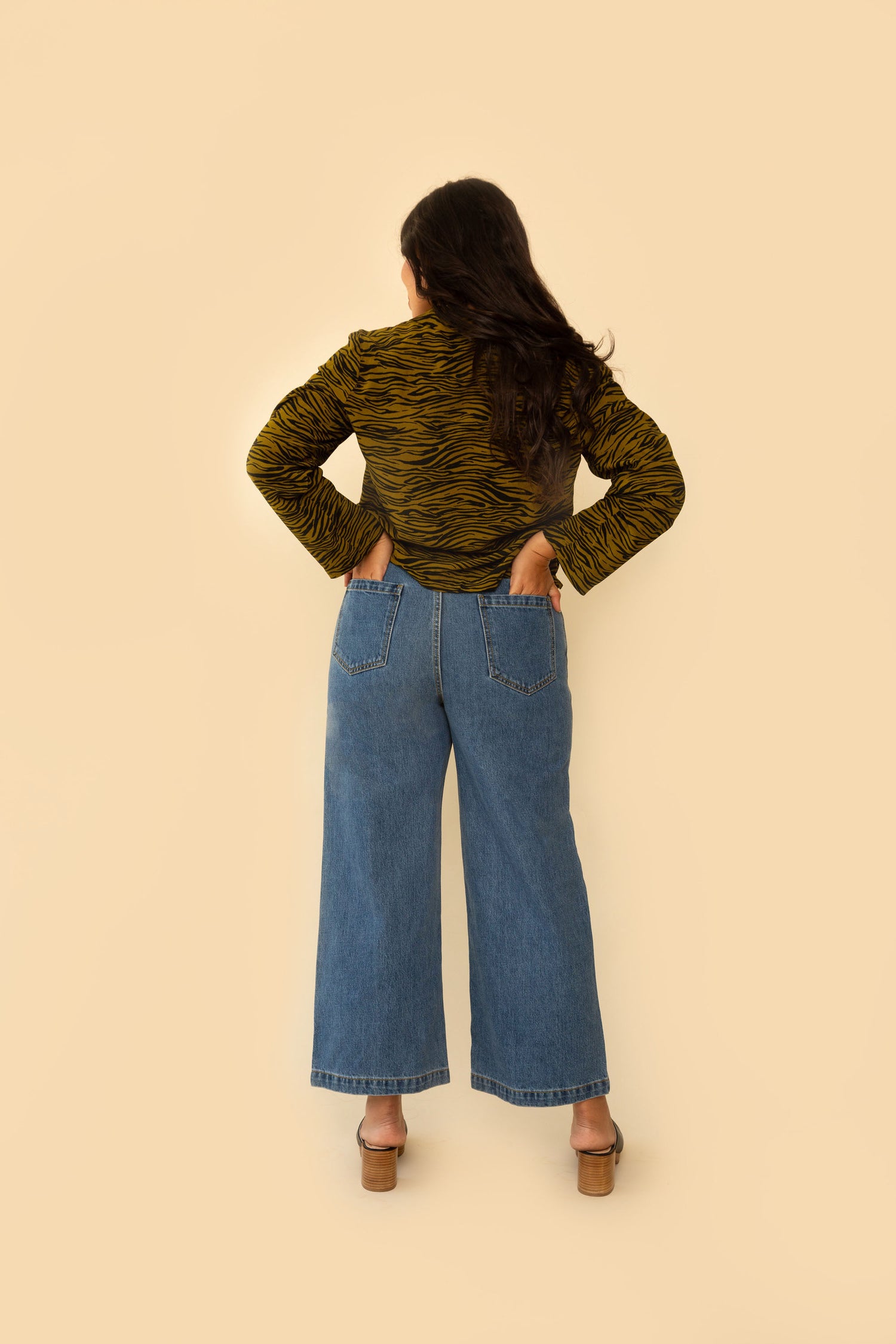 Flora Pant in Dark Denim Wide Leg