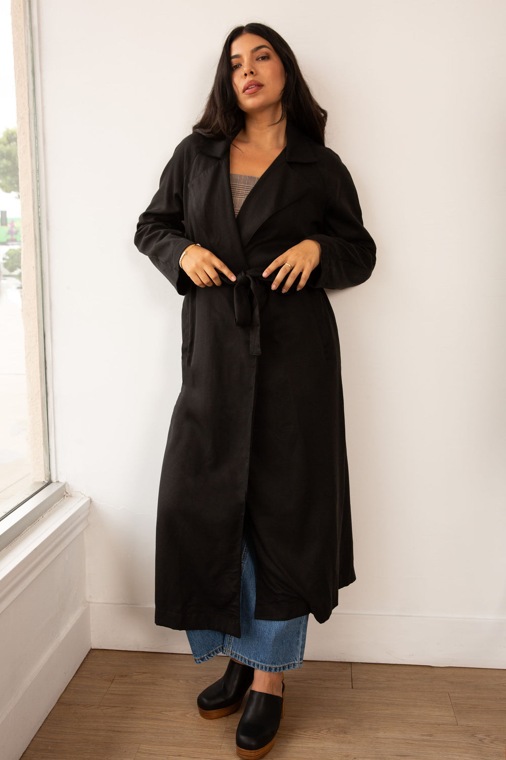 Gia Trench in Black - Whimsy & Row