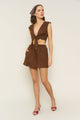 Bella Skirt in Chocolate Linen
