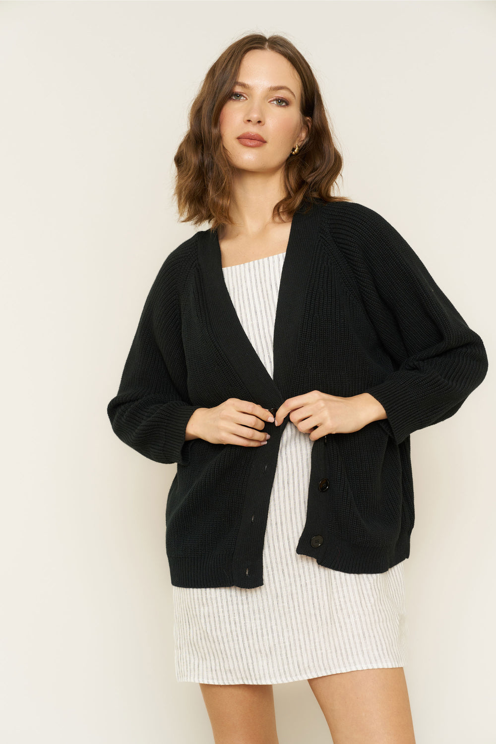 Chloe Cardigan in Black - Whimsy & Row