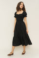 Harper Dress in Black Linen