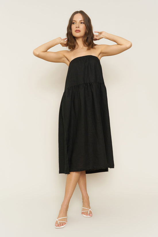Millie Skirt/Dress in Black Linen - Whimsy & Row