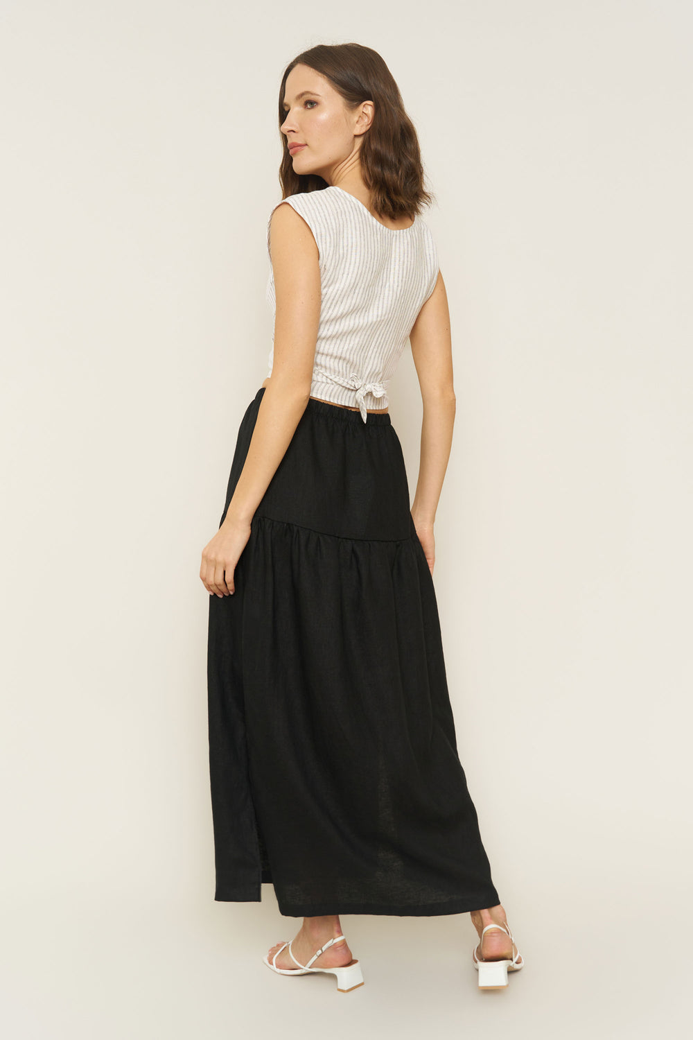 Millie Skirt/Dress in Black Linen - Whimsy & Row