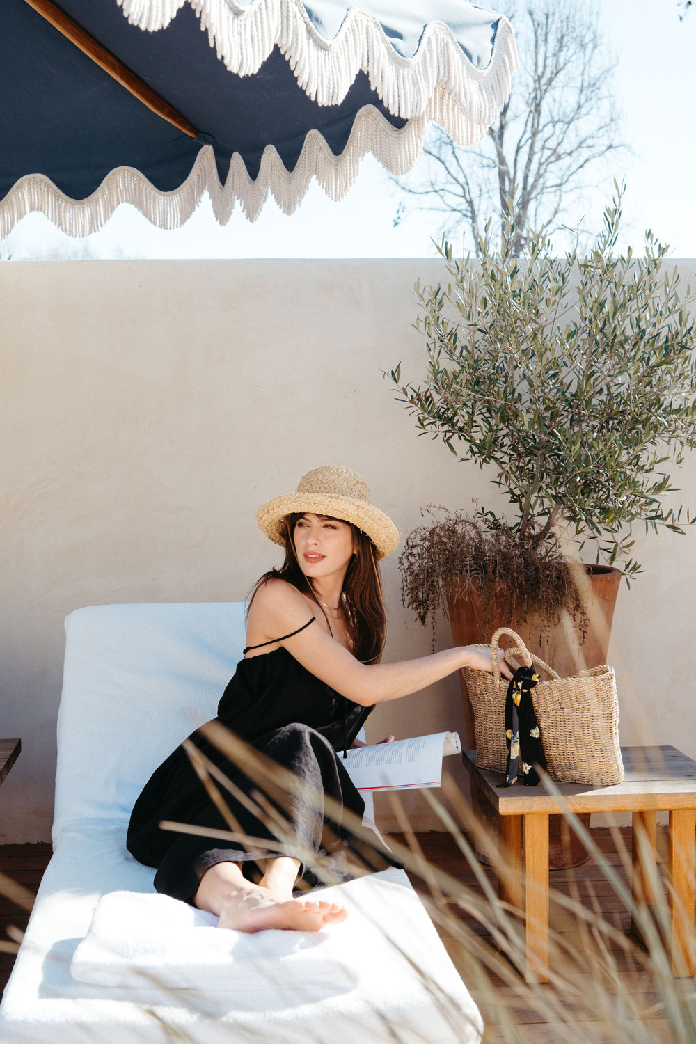 Soliel Dress in Black Linen - Whimsy & Row