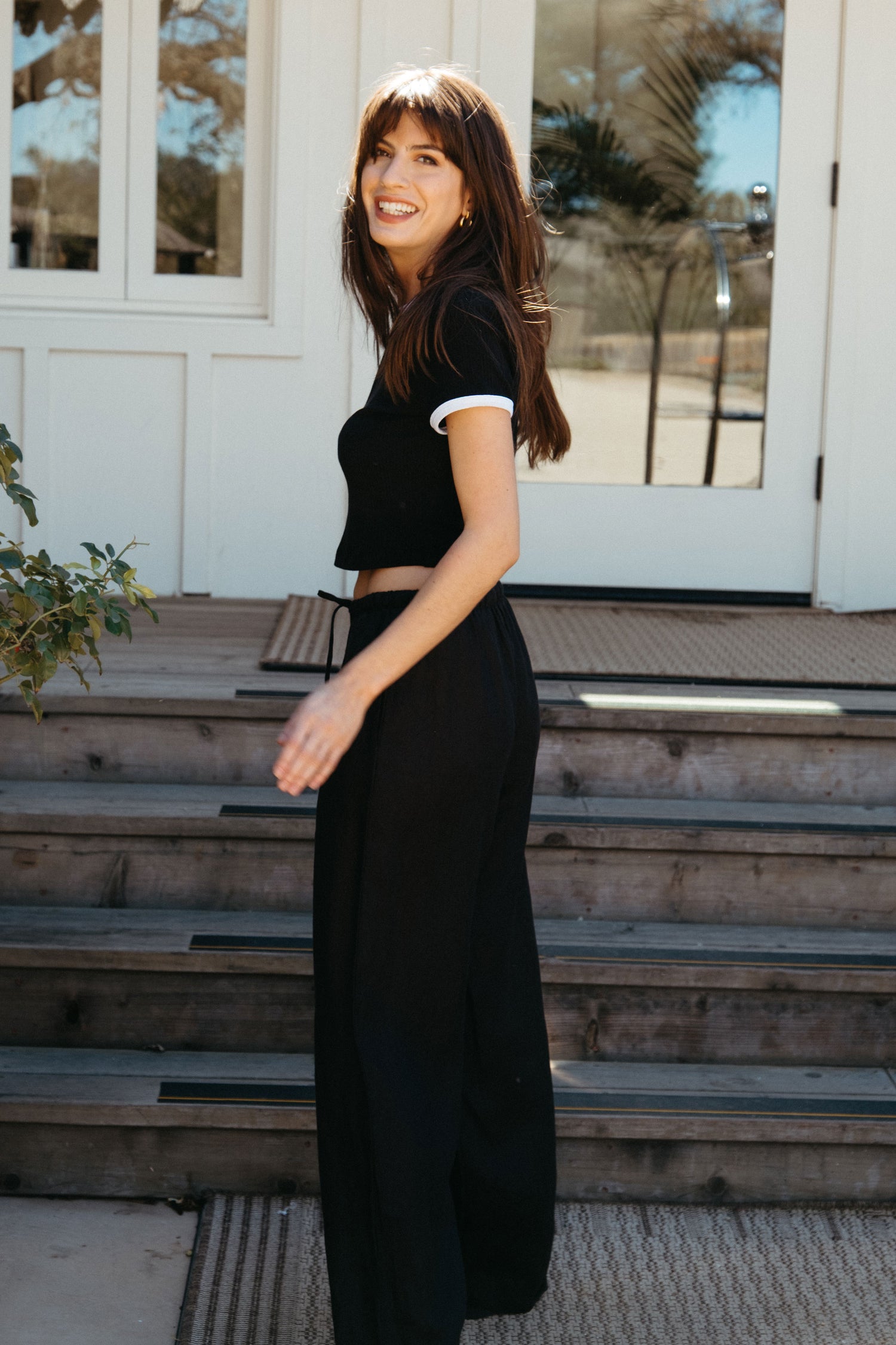 Whitney Top in Black/White
