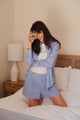 Marissa Boxer Short in Blue Stripe Poplin
