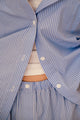 Denise Top in Blue Stripe Poplin