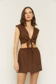 Valentina Top in Chocolate Linen