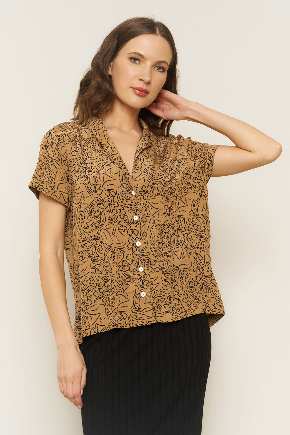 Lena Top in Lady Print - Whimsy & Row