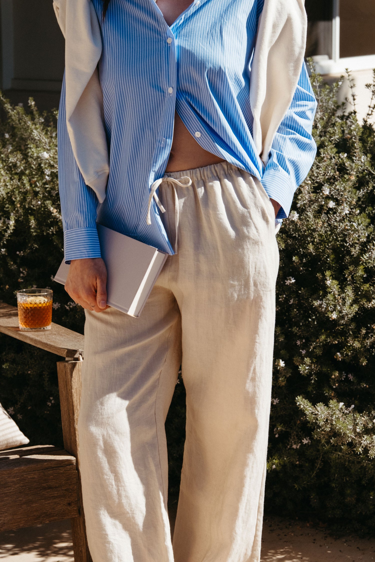 Kira Pant in Oatmeal Linen