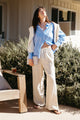 Kira Pant in Oatmeal Linen