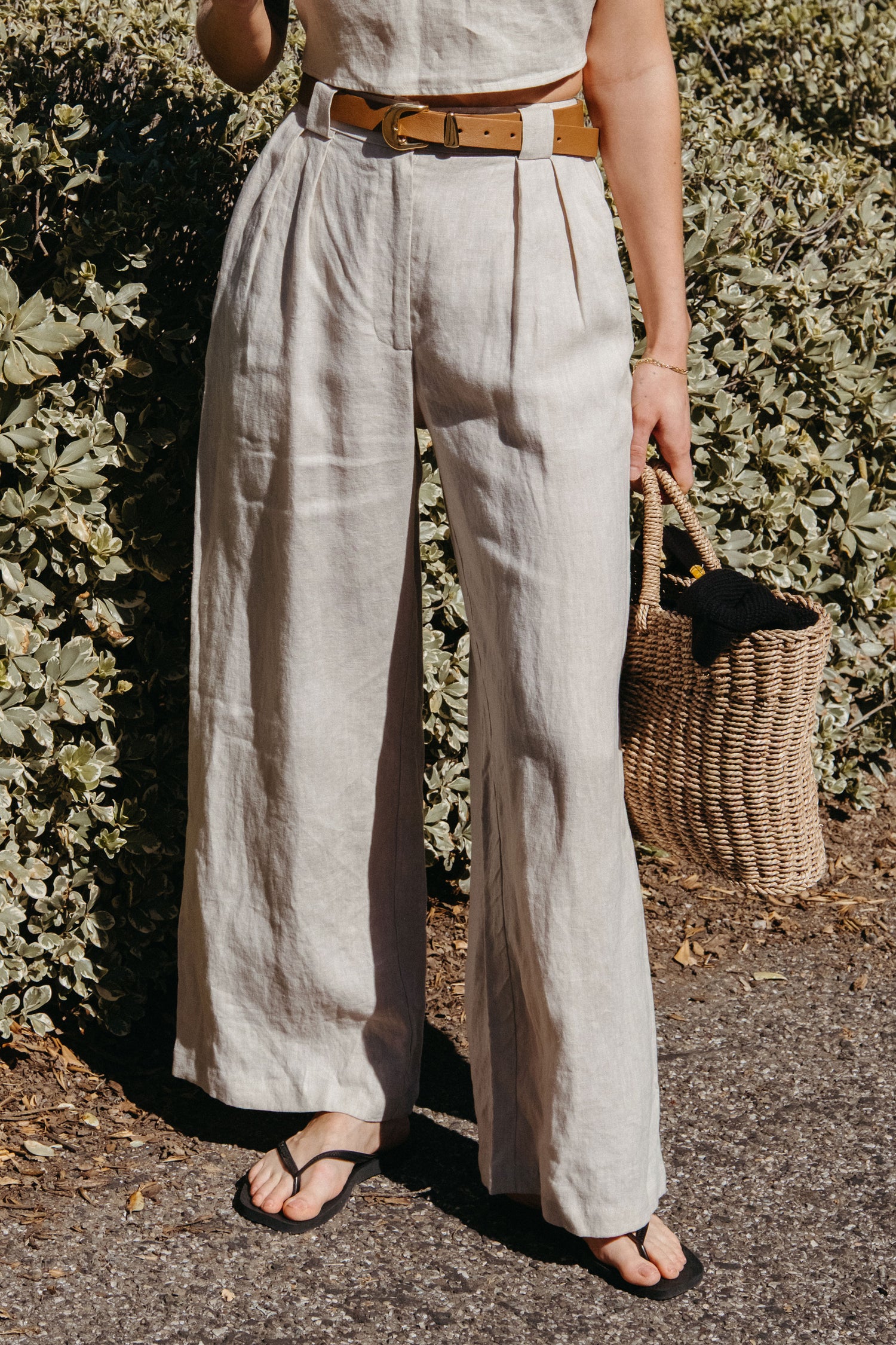 Leanna Pant in Oatmeal Linen