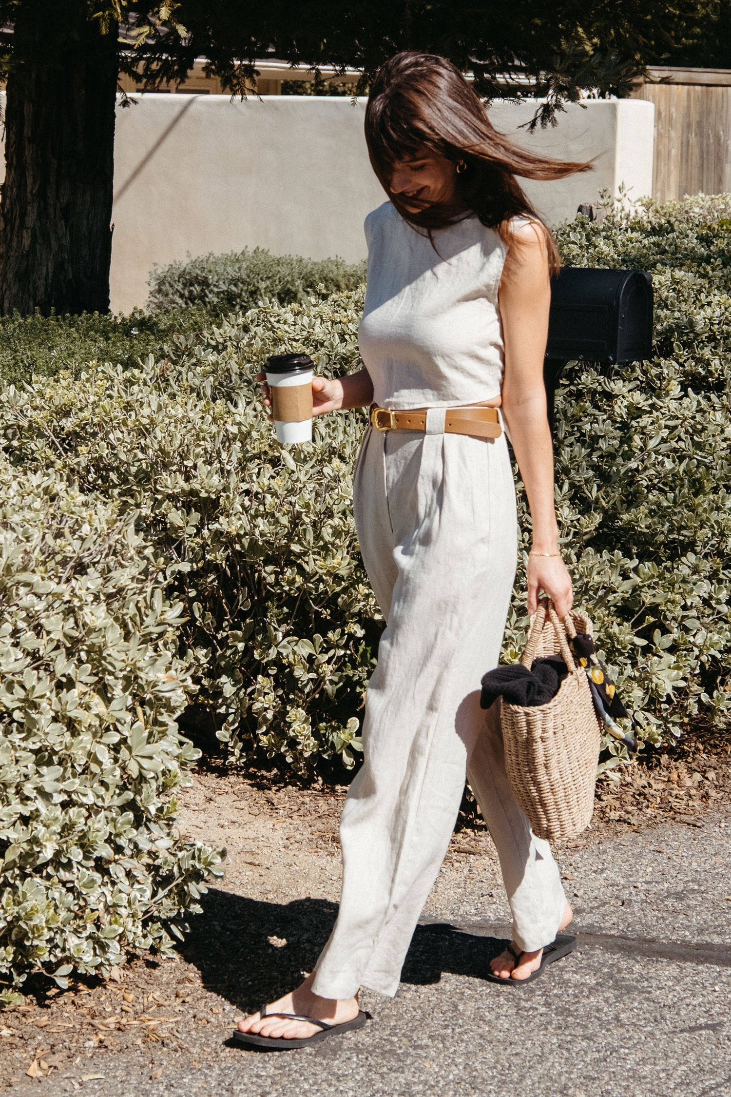 Leanna Pant in Oatmeal Linen