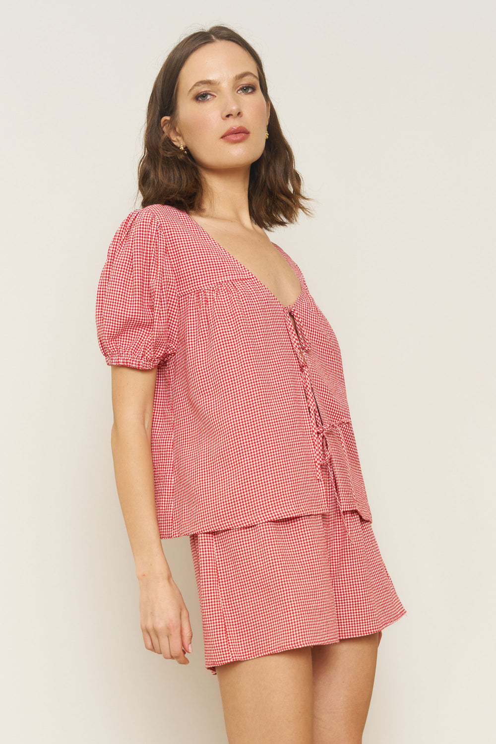 Birdie Top in Red Gingham - Whimsy & Row