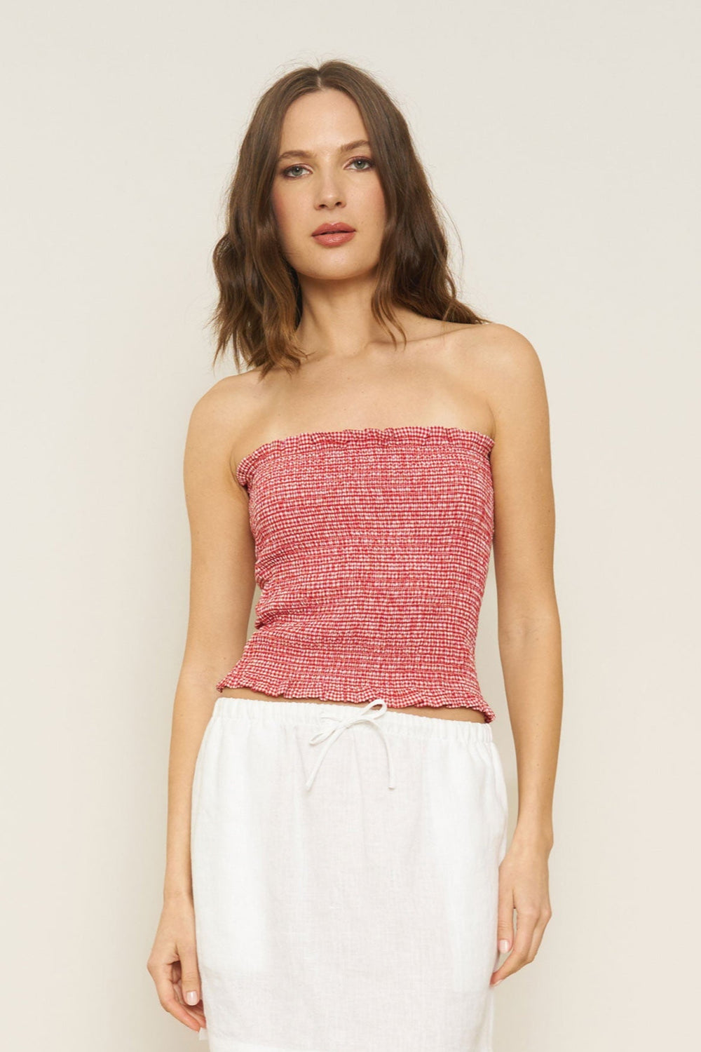 Matilda Top in Red Gingham - Whimsy & Row