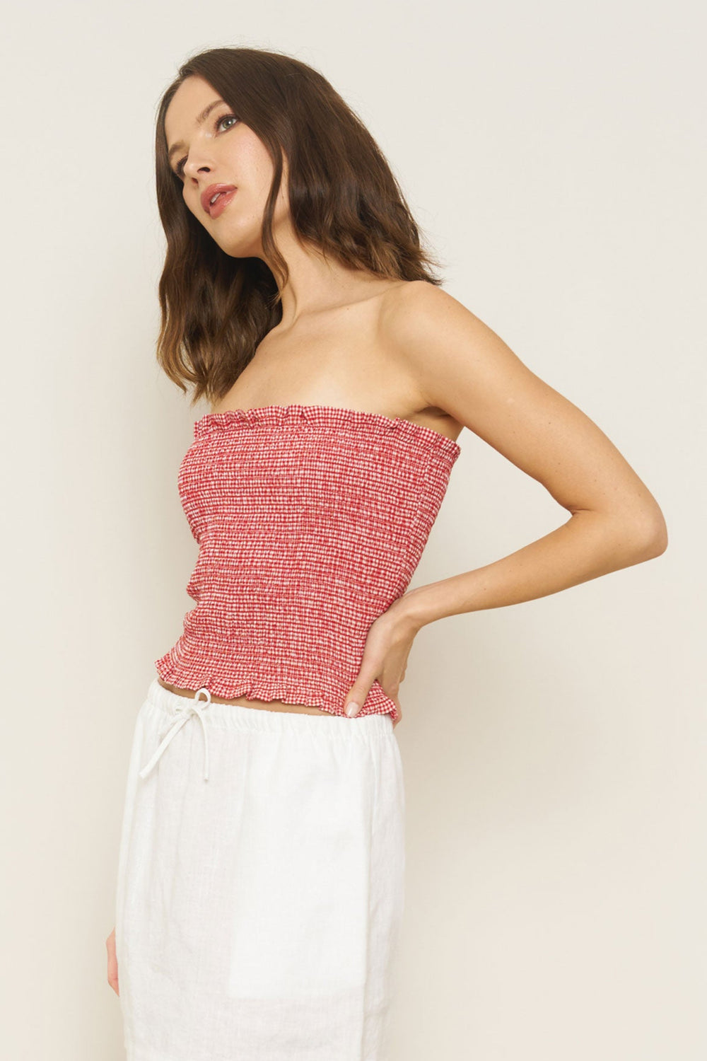 Matilda Top in Red Gingham - Whimsy & Row