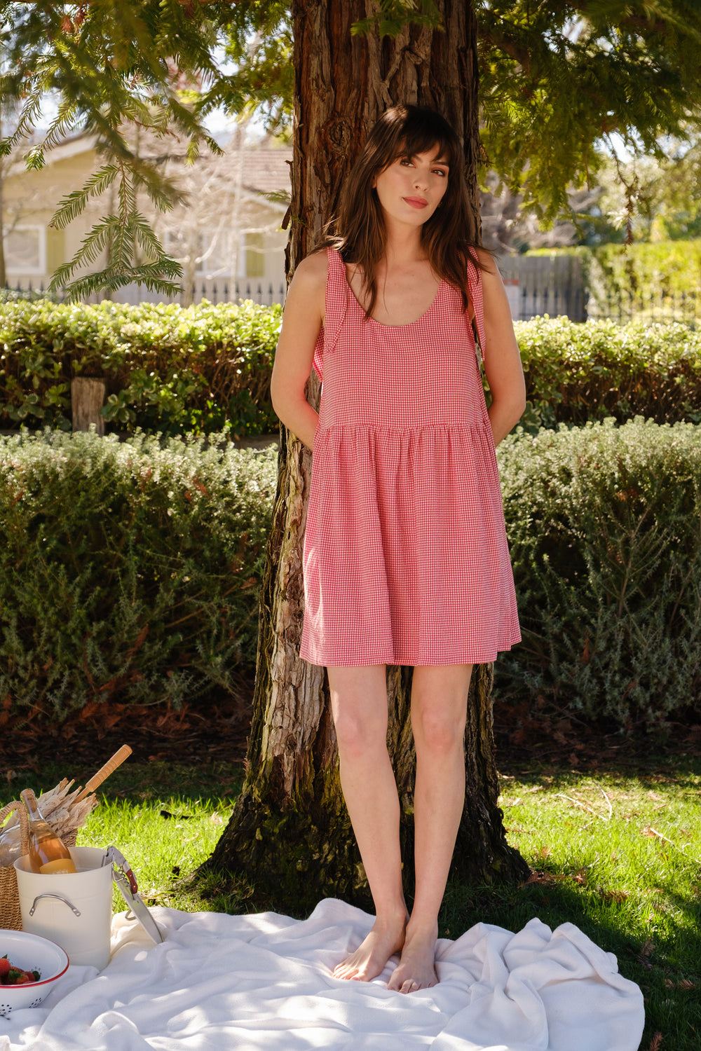 Kate Dress in Red Gingham - Whimsy & Row