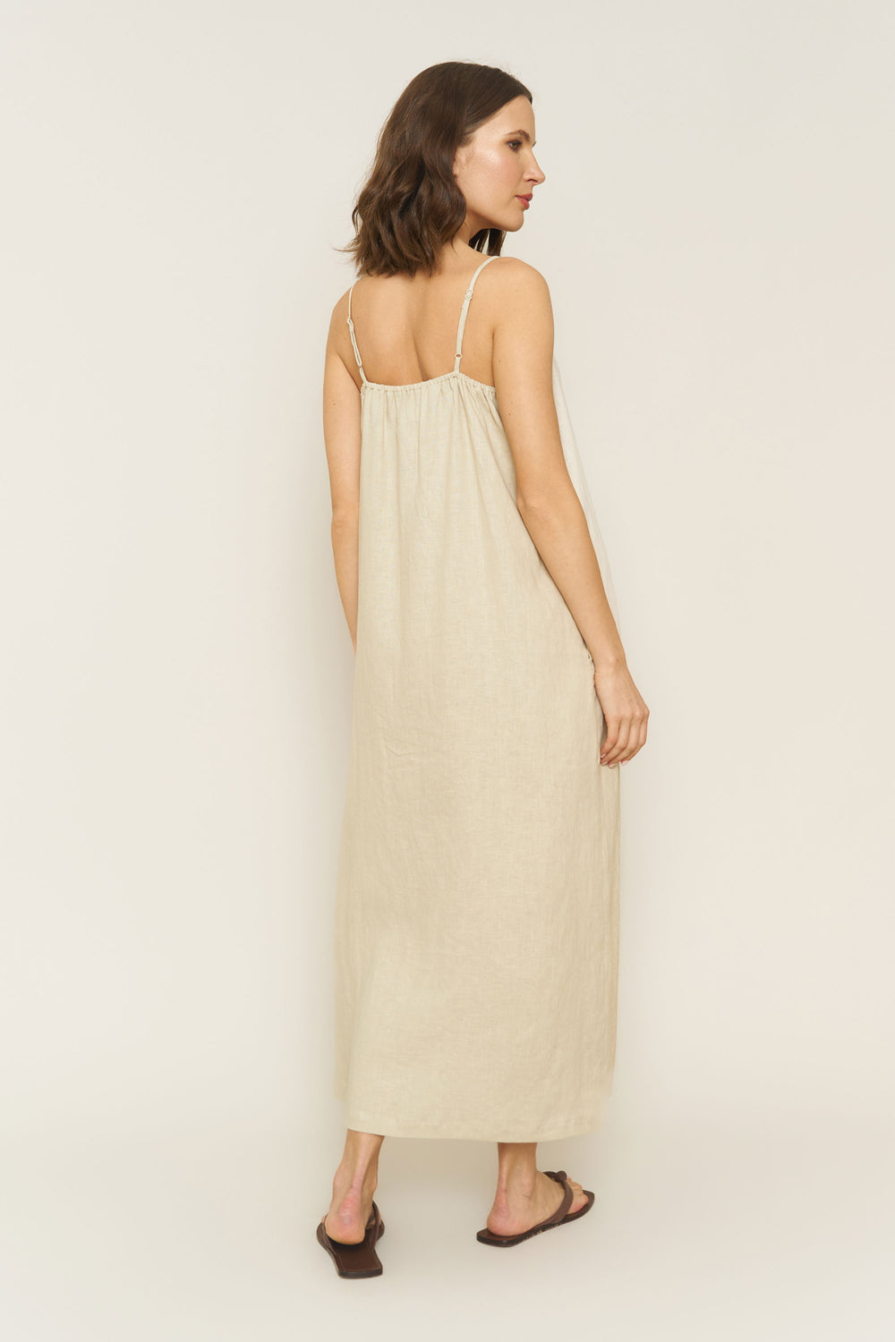 Soliel Dress in Oatmeal Linen - Whimsy & Row