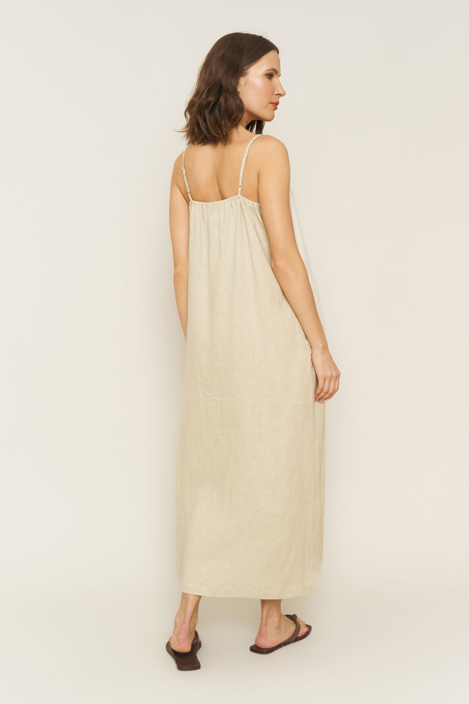 Soliel Dress in Oatmeal Linen