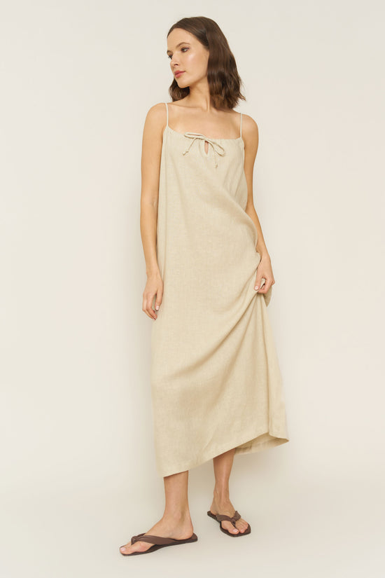 Sample Sale Soliel Dress in Oatmeal Linen - Whimsy & Row