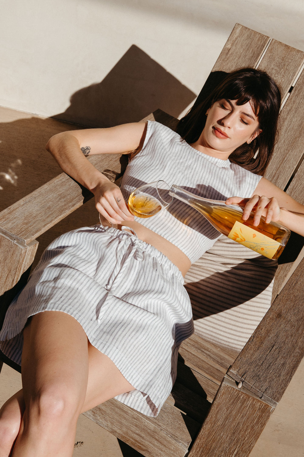 Bella Skirt in Stripe Linen - Whimsy & Row