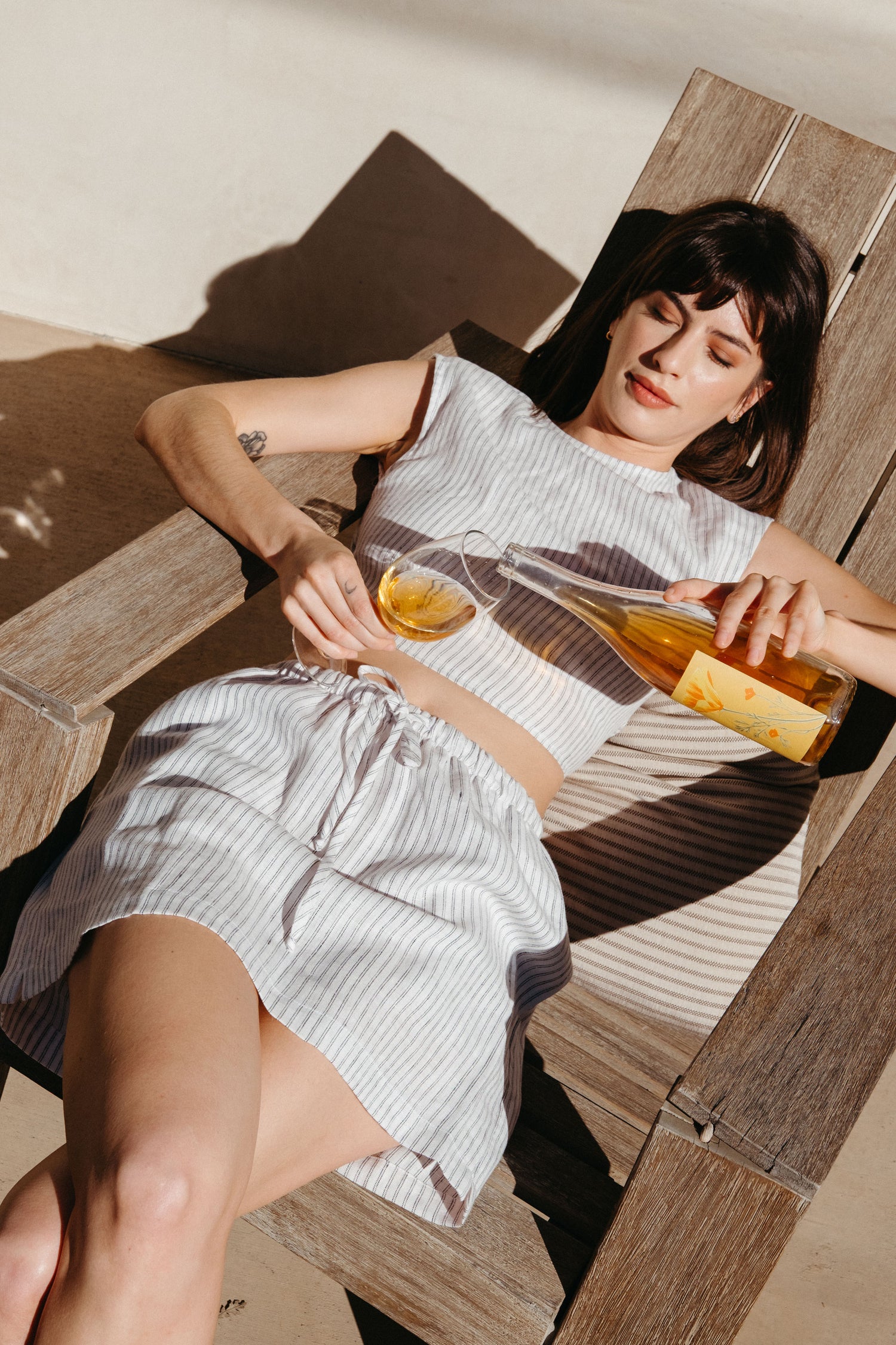 Bella Skirt in Stripe Linen