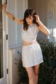 Bella Skirt in Stripe Linen