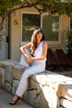 Bowie Vest in White Linen