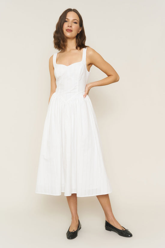 Iris Dress in White Poplin - Whimsy & Row