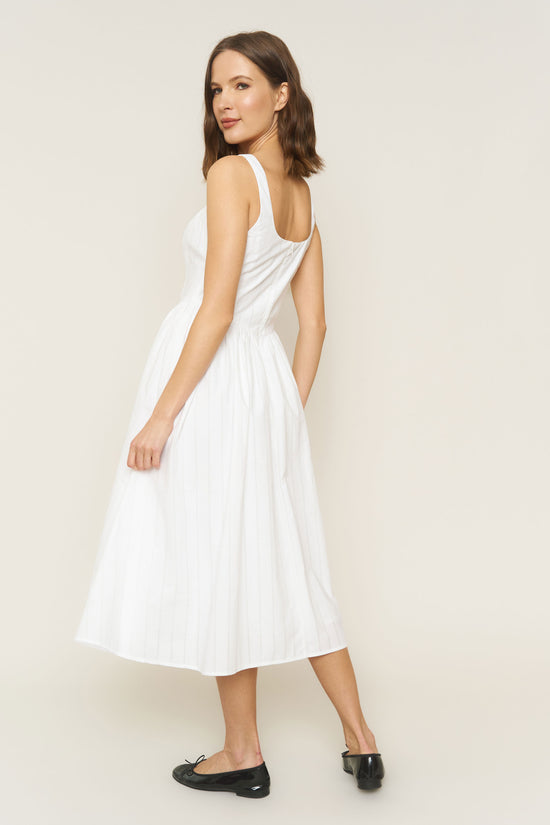 Iris Dress in White Poplin - Whimsy & Row