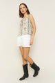 Leanna Shorts in White Linen