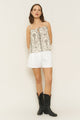 Leanna Shorts in White Linen