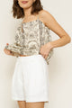 Leanna Shorts in White Linen